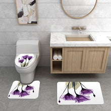 Load image into Gallery viewer, Colorful Tulip Lotus Flowers Trees Shower Curtain Sets Non-Slip Rugs Toilet Lid Cover and Bath Mat