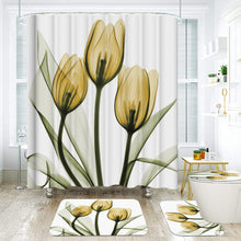 Load image into Gallery viewer, Colorful Tulip Lotus Flowers Trees Shower Curtain Sets Non-Slip Rugs Toilet Lid Cover and Bath Mat