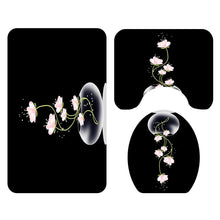 Load image into Gallery viewer, Colorful Tulip Lotus Flowers Trees Shower Curtain Sets Non-Slip Rugs Toilet Lid Cover and Bath Mat