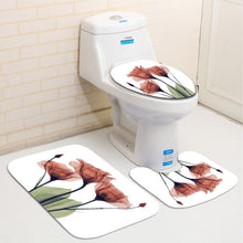 Load image into Gallery viewer, Colorful Tulip Lotus Flowers Trees Shower Curtain Sets Non-Slip Rugs Toilet Lid Cover and Bath Mat