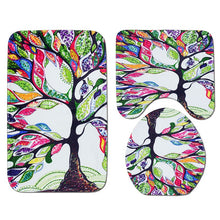 Load image into Gallery viewer, Colorful Tulip Lotus Flowers Trees Shower Curtain Sets Non-Slip Rugs Toilet Lid Cover and Bath Mat